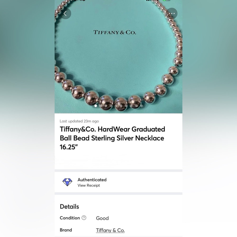 Tiffany&Co. HardWear Graduated Ball Bead Sterling Silver Necklace 16.25” - Picture 3 of 13